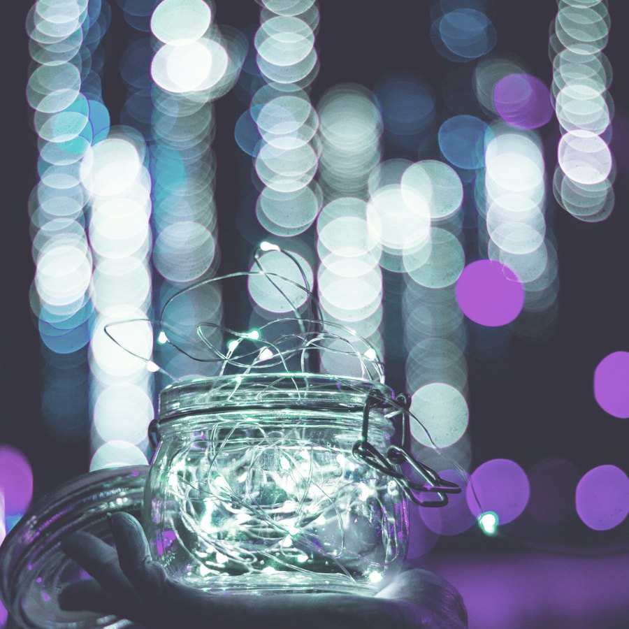 Cajita con luces y fotos