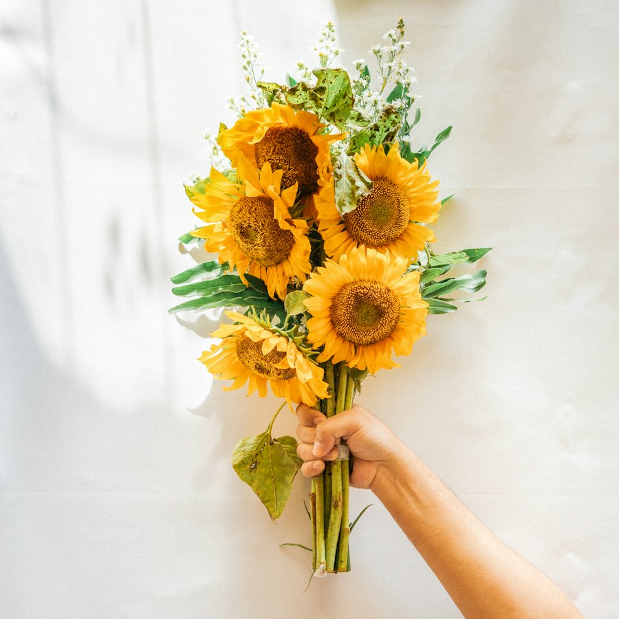 Ramo de girasoles en limpiapipas